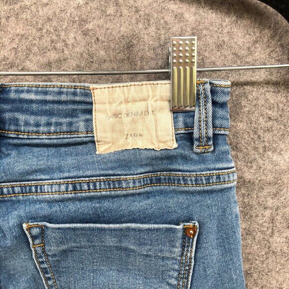 Zara Skinny Jeans Womens 2 Mid Rise  Stretch Medium Wash Z1975 - Picture 10 of 12